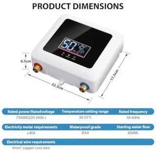 AquaHeat Elektronische Doorstroomboiler 7500W