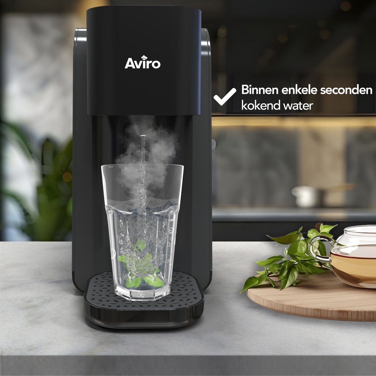 Wat vinden we goed aan de Aviro Heetwaterdispenser 1,5L Zwart 2200W