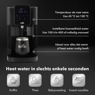 Bardi Heetwaterdispenser 4L Zwart