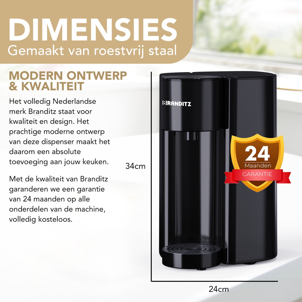 Branditz Instant Heetwaterdispenser 2,7L
