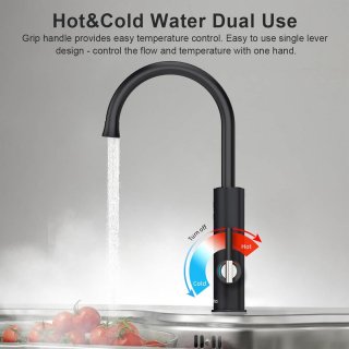 Wat vinden we goed aan de Briwellna Electric Kitchen Hot Water Tap (Black)