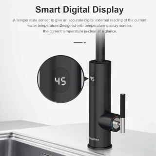 Briwellna Electric Kitchen Hot Water Tap (Black)