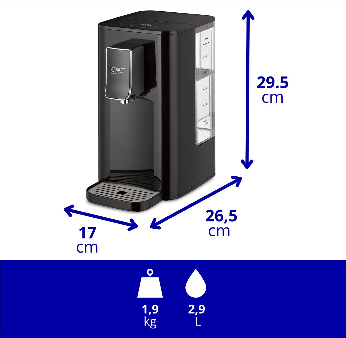 CASO HW 550 heetwaterdispenser 2.9L