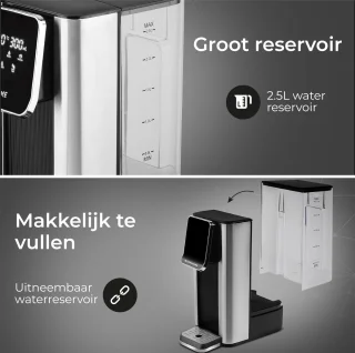 CoolHome Heetwaterdispenser 2,5L RVS Zwart