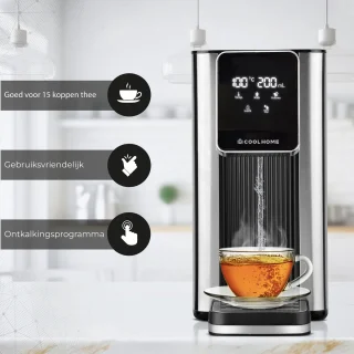 CoolHome Heetwaterdispenser 2,5L RVS Zwart