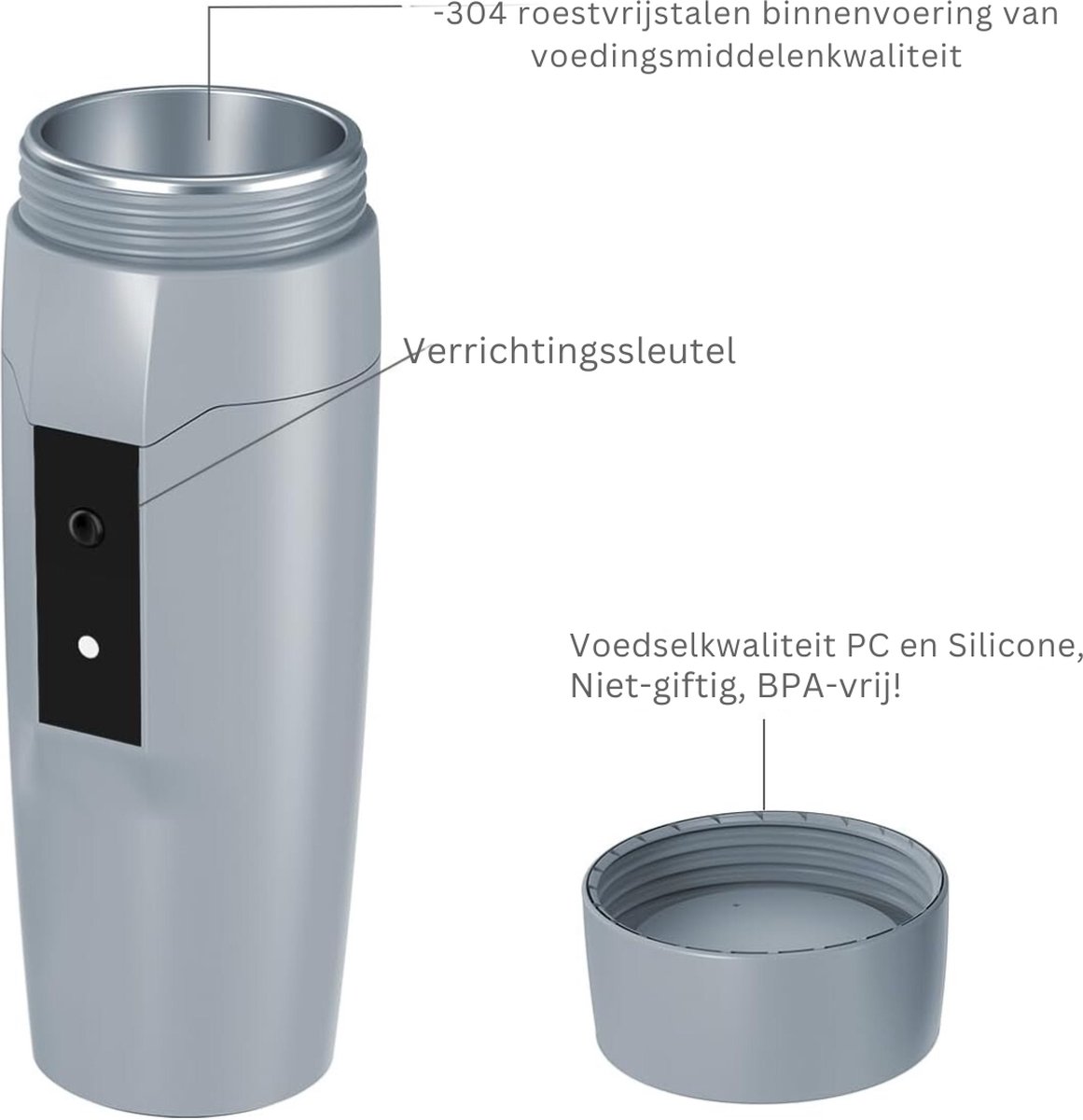 DailySupplies® 12v Waterkoker Auto Grijs