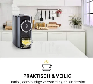 DailySupplies Heetwatertap Zwart Zilver