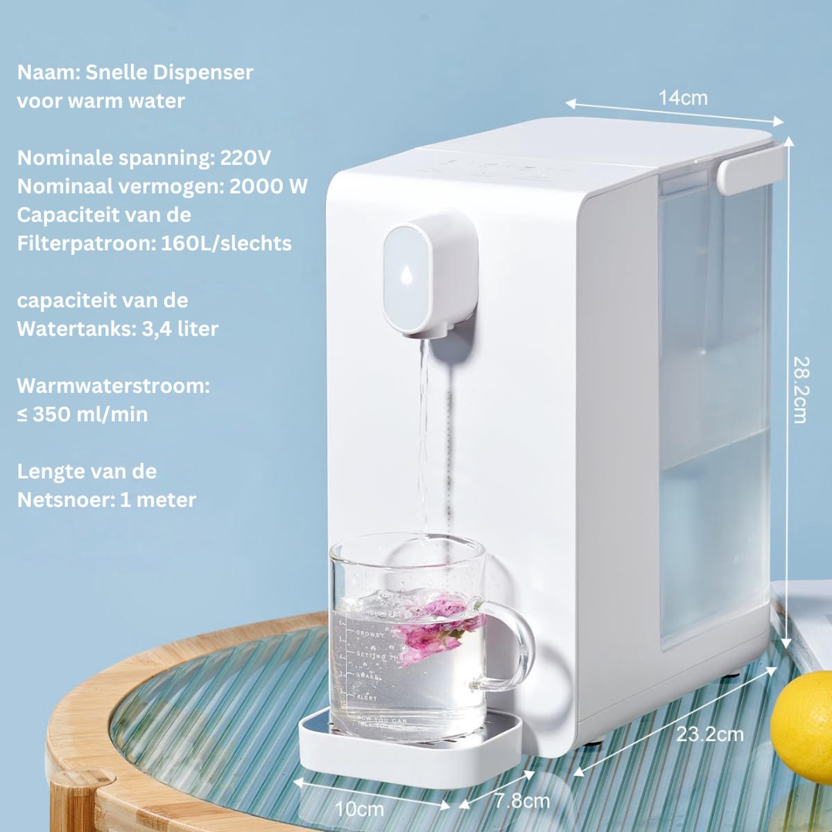 DailySupplies® Luxe Heetwaterdispenser Wit