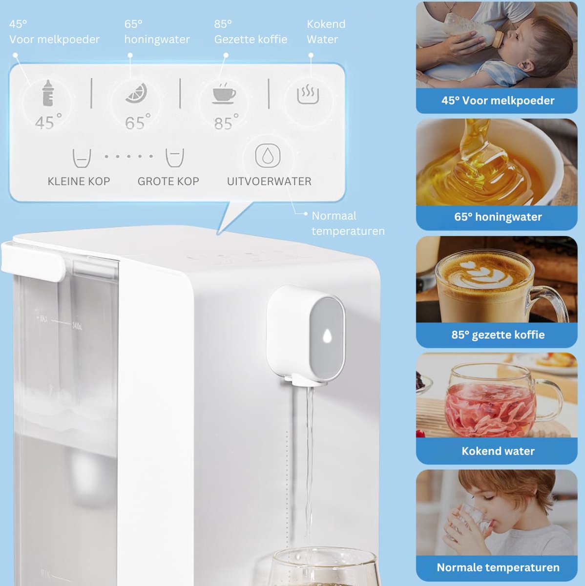 DailySupplies® Luxe Heetwaterdispenser Wit