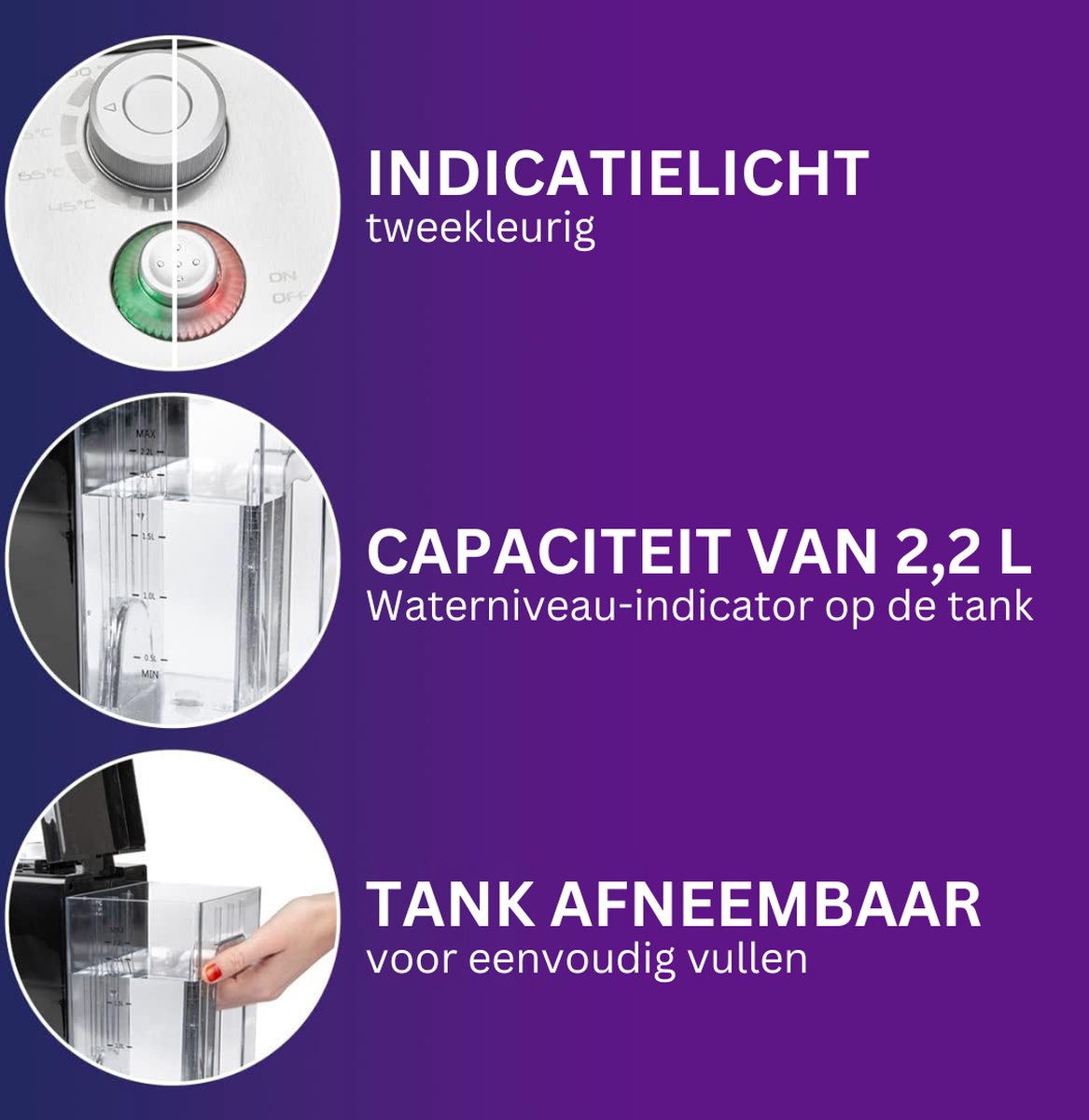 DailySupplies Luxe Heetwaterdispenser Zwart