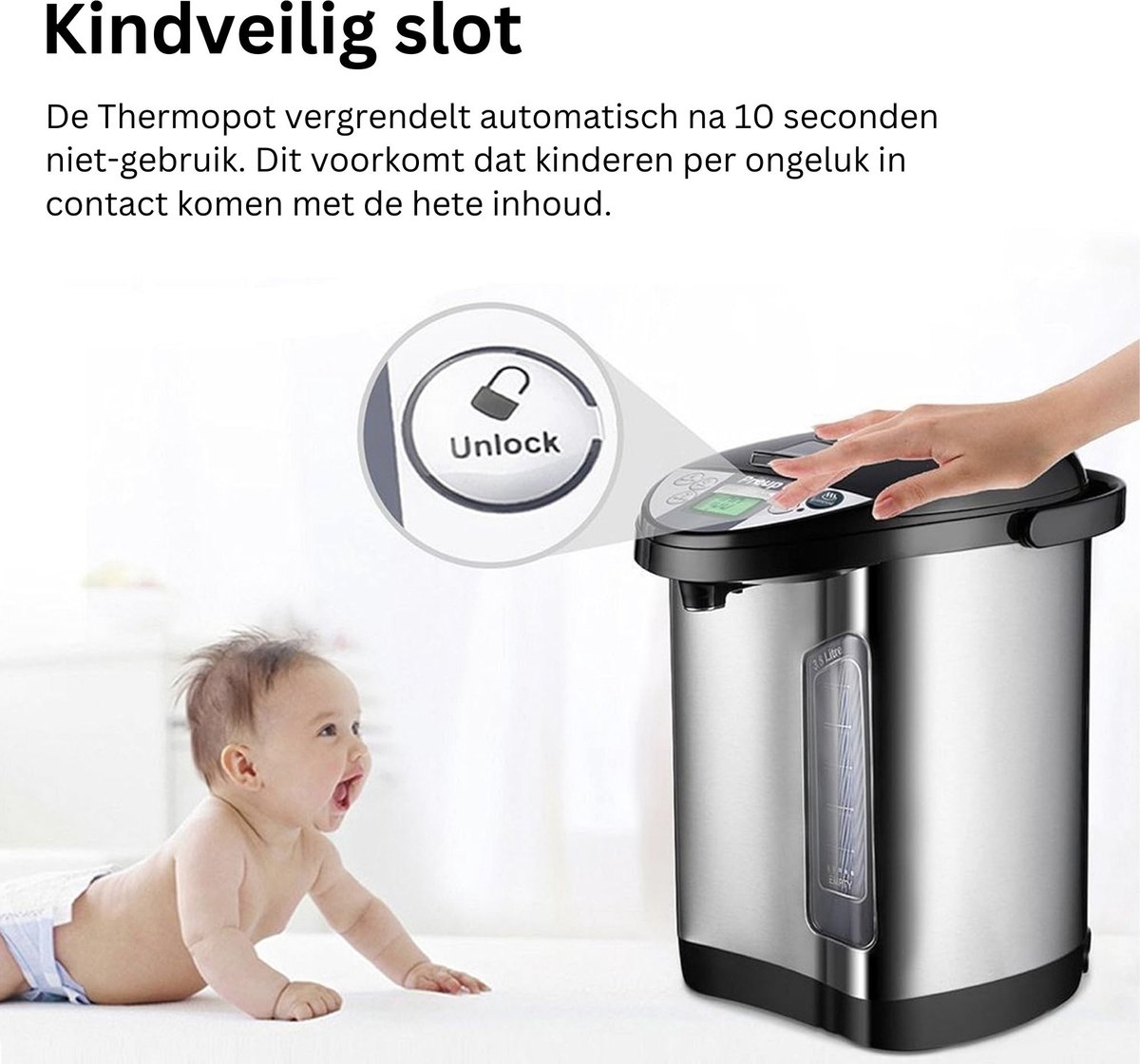 DailySupplies® Luxe Heetwaterdispenser Zwart Zilver