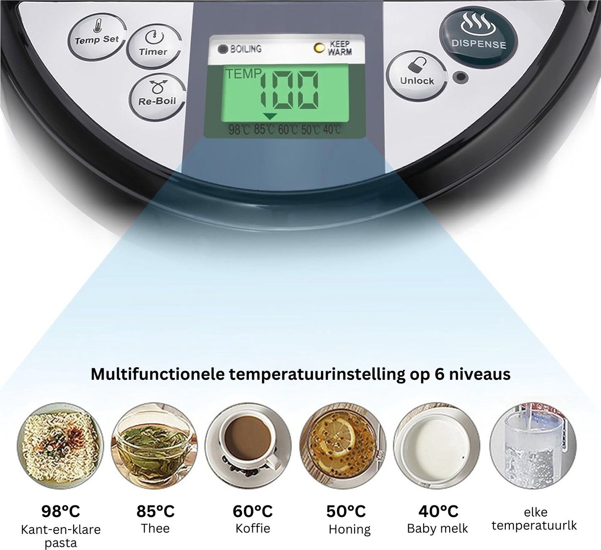 DailySupplies® Luxe Heetwaterdispenser Zwart Zilver