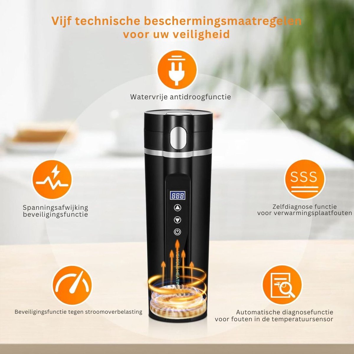 DailySupplies® Waterkoker 12v Auto Zwart