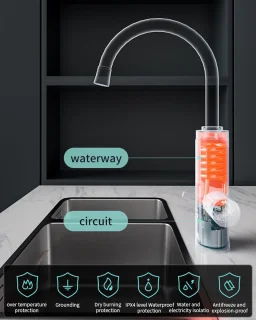 Direct Heetwaterkraan RVS Keukenkraan