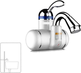 Directe warmwaterkraan zwart
