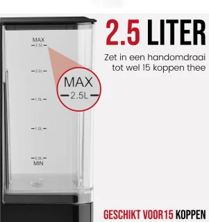 DistinQ Heetwaterdispenser 2,5L met Afneembaar Reservoir