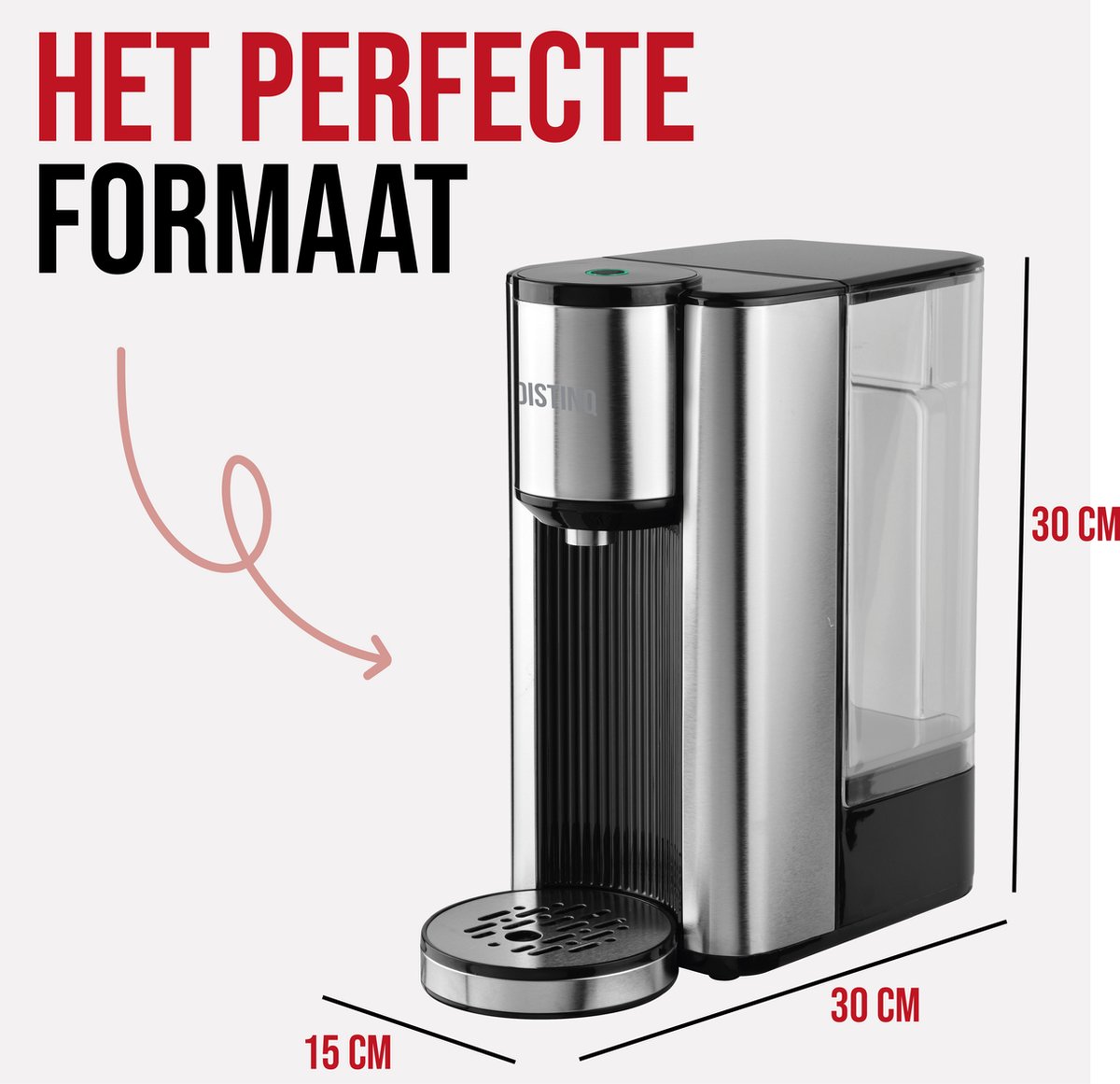 DistinQ Heetwaterdispenser 2,5L met Afneembaar Reservoir