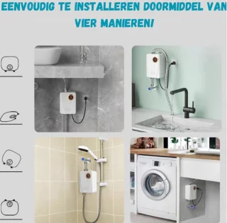 Doorstroomboiler 3500W Elektrisch Zwart