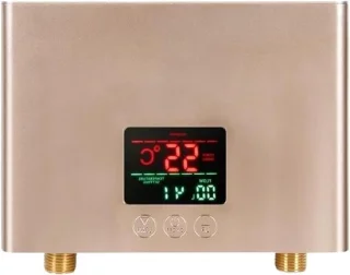 Doorstroomverwarmer Boiler - Elektrische Boiler Tankless - Snel Warm Water - Volautomatische Verwarming - 210x150x55mm - Goud