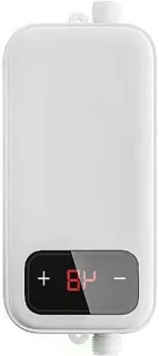 Doorstroomverwarmer elektrisch met douche, 16,7 cm, wit