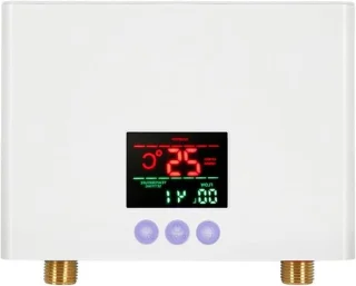 Doorstroomverwarmer Elektrisch - Mini Boiler - Direct Warm Water - Tankloos Ontwerp - 3000W Vermogen - Wit/Zwart/Goud