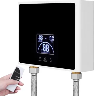 Doorstroomverwarmer elektrisch mini waterkoker zwart
