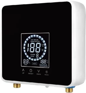 Doorstroomverwarmer Elektrische Boiler - Wandmontage Boiler - Snel Warm Water - LCD Temperatuurdisplay - Compact Ontwerp - Wit