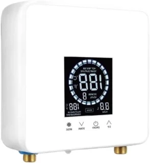 Doorstroomverwarmer Elektrische Boiler - Wandmontage Boiler - Snel Warm Water - LCD Temperatuurdisplay - Compact Ontwerp - Wit