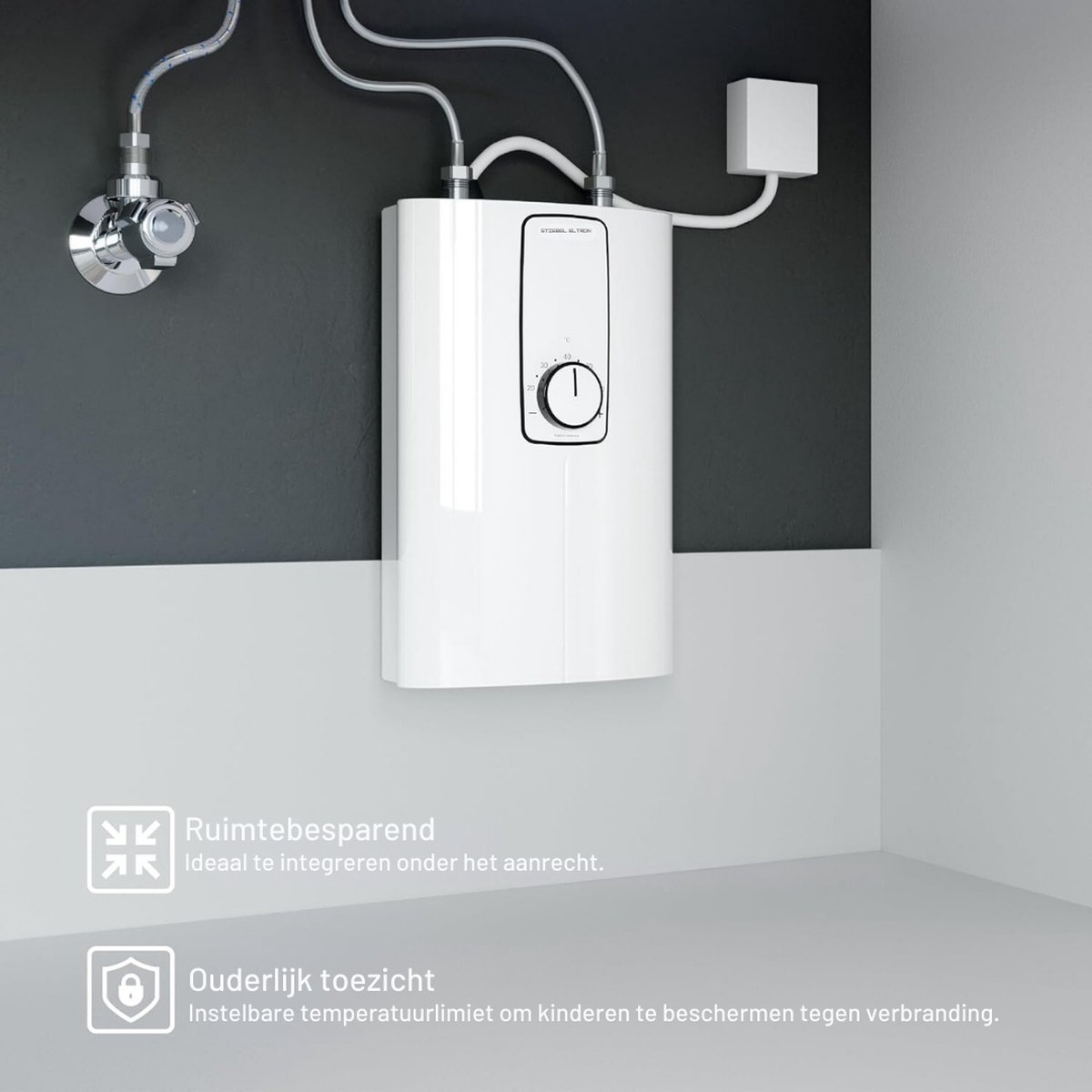 Doorstroomverwarmer Wastafel Elektrisch Automatische Thermostaat
