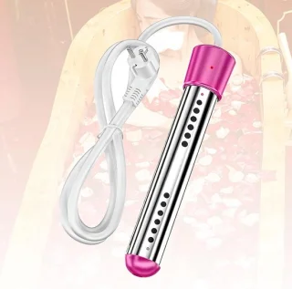 Draagbare waterverwarmer voor reizen - 44 cm - roze