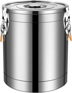 Drankdispenser Roestvrij Staal - Geïsoleerde Emmer Warmhoudbak - Dranken Serveren - Dubbelwandige Isolatie - 10L - Wit
