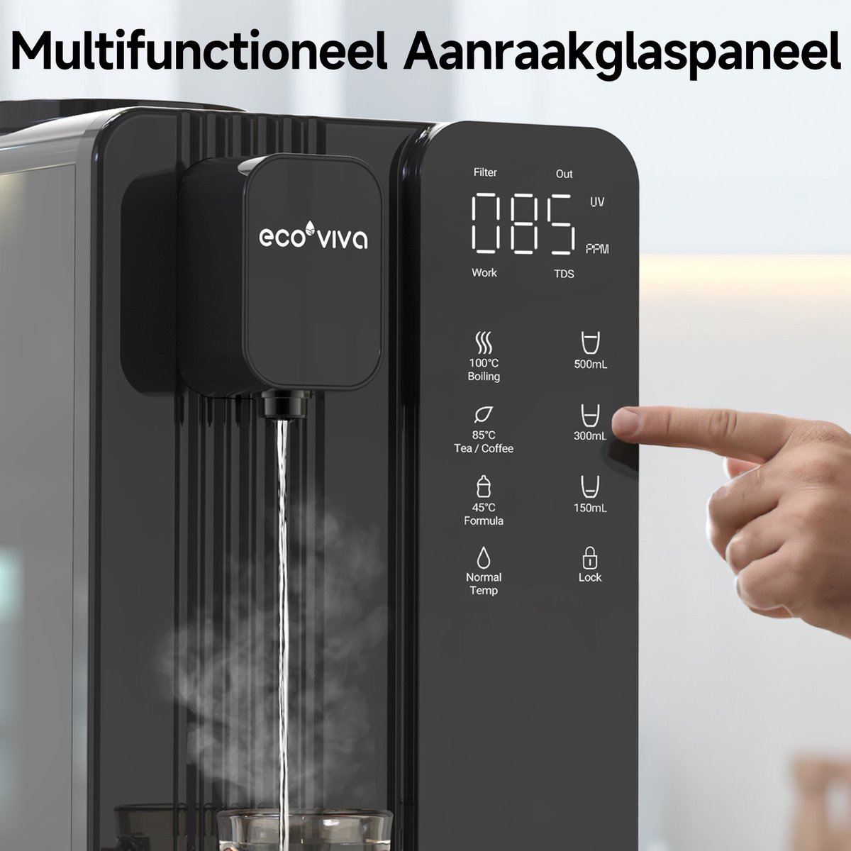 Wat vinden we goed aan de Ecoviva MATE4 Heetwaterdispenser en Waterfilter 4.5L Zwart