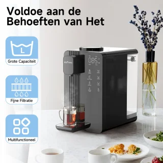 Ecoviva MATE4 Heetwaterdispenser en Waterfilter 4.5L Zwart