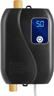 Elektrische boiler mini doorstromer 12x20 cm zwart