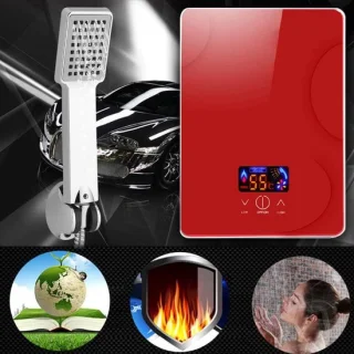 Elektrische doorstroomboiler 18,5 x 18,5 x 29,5 cm Rood
