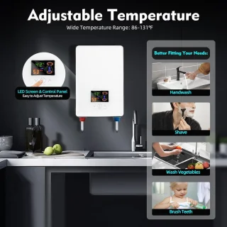 Elektrische doorstroomboiler 6,5 kW met doucheset