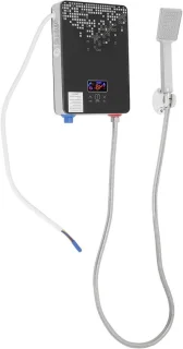 Elektrische doorstroomboiler met handdouche - 186 x 277 cm - Zwart