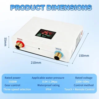 Elektrische Doorstroomboiler Wandmodel