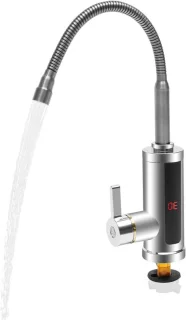Elektrische doorstroomboilerkraan zilver