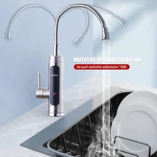 Elektrische doorstroomboilerkraan - zilver