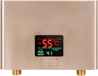 Elektrische doorstroomverwarmer 210 x 55 mm - goudkleurig