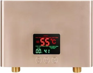 Elektrische doorstroomverwarmer 210x150x55mm goud