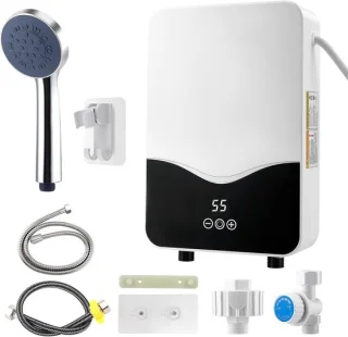 Elektrische doorstroomverwarmer 5500 watt wit