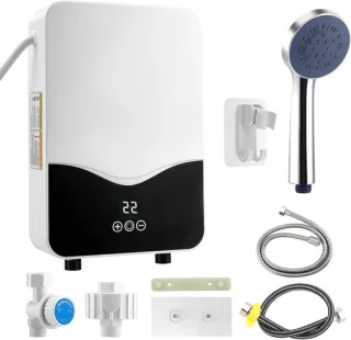 Elektrische doorstroomverwarmer 5500 watt wit