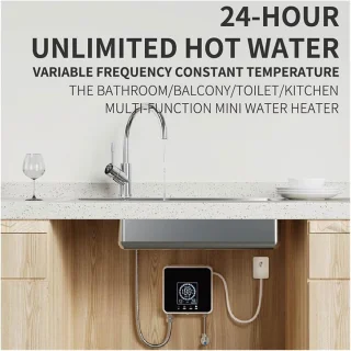 Elektrische doorstroomverwarmer boiler voor wandmontage, wit