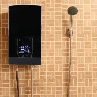 Elektrische doorstroomverwarmer Gehard Glas Touch 37x20x7 cm Goud