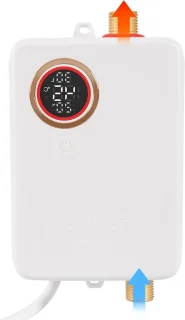 Elektrische doorstroomverwarmer klein wit 11.6 x 23.5 cm