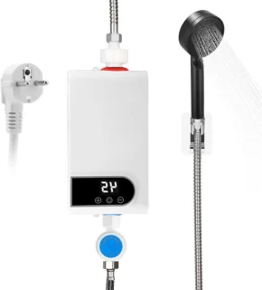 Elektrische doorstroomverwarmer met douchekop