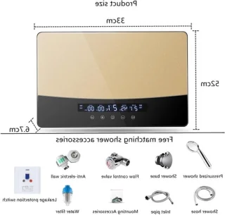 Elektrische douchewaterverwarmer geel