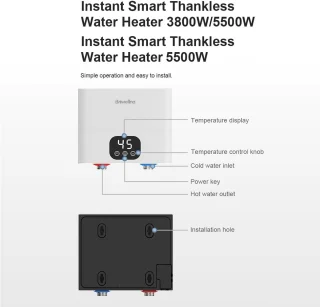 Elektrische Instant Doorstroomboiler 5,5 kW